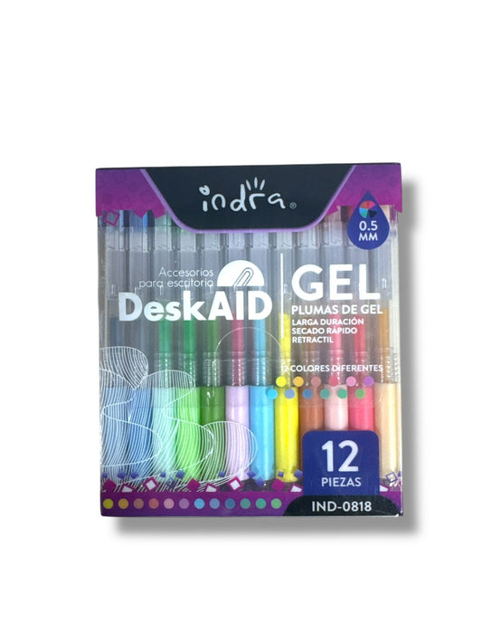 PLUMAS DE GEL 12 PZAS IND-0818