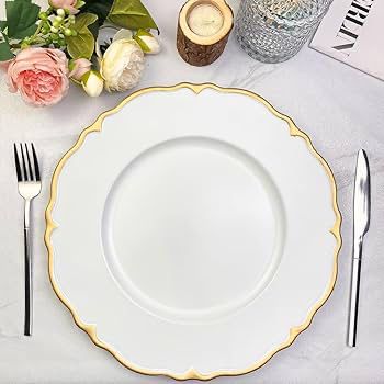 PLATO BASE GENOVA BLANCO C/FILO DORADO 3702B