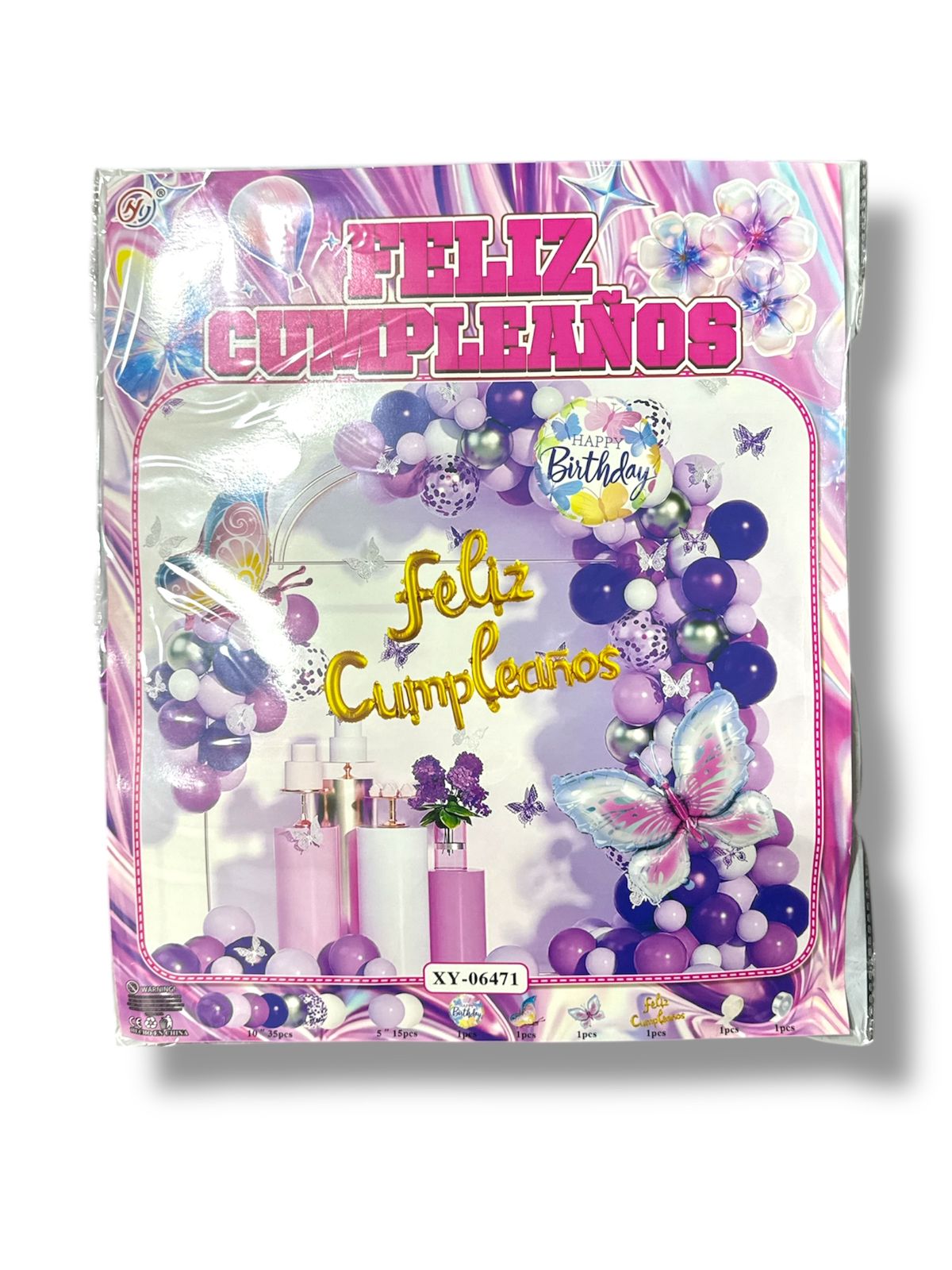 SET DE GLOBOS FELIZ CUMPLEAÑOS XY-06471 GM743-1H-3