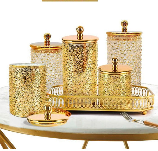 RECIPIENTE MULTIUSOS TAPA DORADA