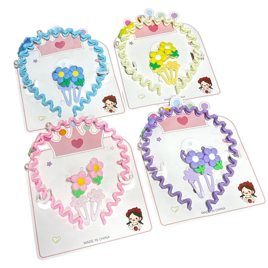 DIADEMA/PASADOR Y COLETA P/CABELLO 5 PZAS GM110-3B-5