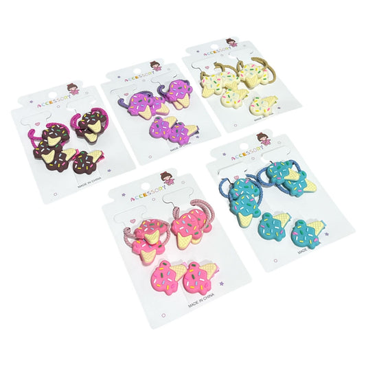 PASADORES Y COLETA P/CABELLO 4 PZAS GM110-3B-12 HELADO