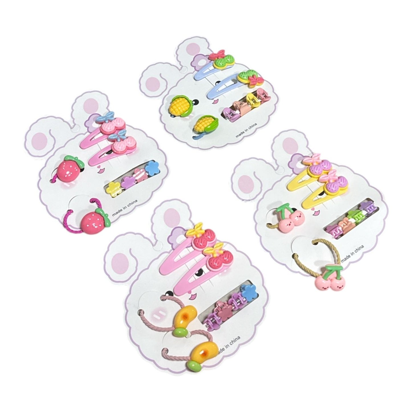 PASADORES/ MINI PINZA Y COLETA P/CABELLO 8 PZAS GM110-3B-10 CEREZA