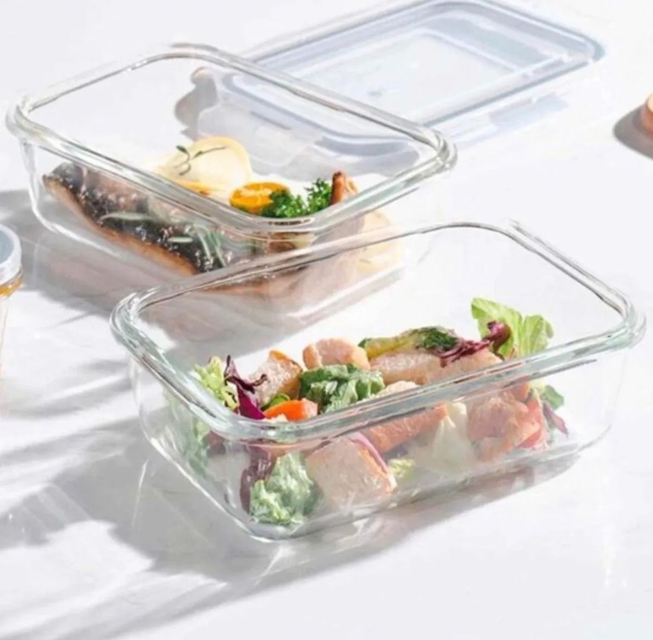 CONTENEDOR DE VIDRIO 3PZAS C/TAPA TRANSPARENTE GM1296-2A-10