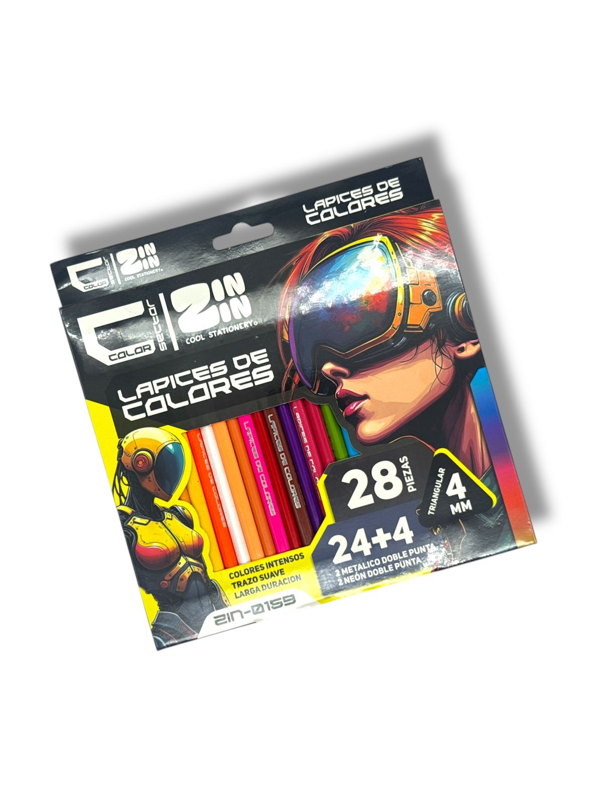 LAPICES DE COLORES TRIANGULAR 4MM 24+4 PZAS ZIN-0159