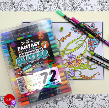 INDRA FANTASY MARCADORES DUO C/GLITTER