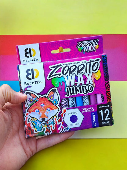 CRAYONES DE COLORES ZORRITO JUMBO 12 PZAS BTC-0037