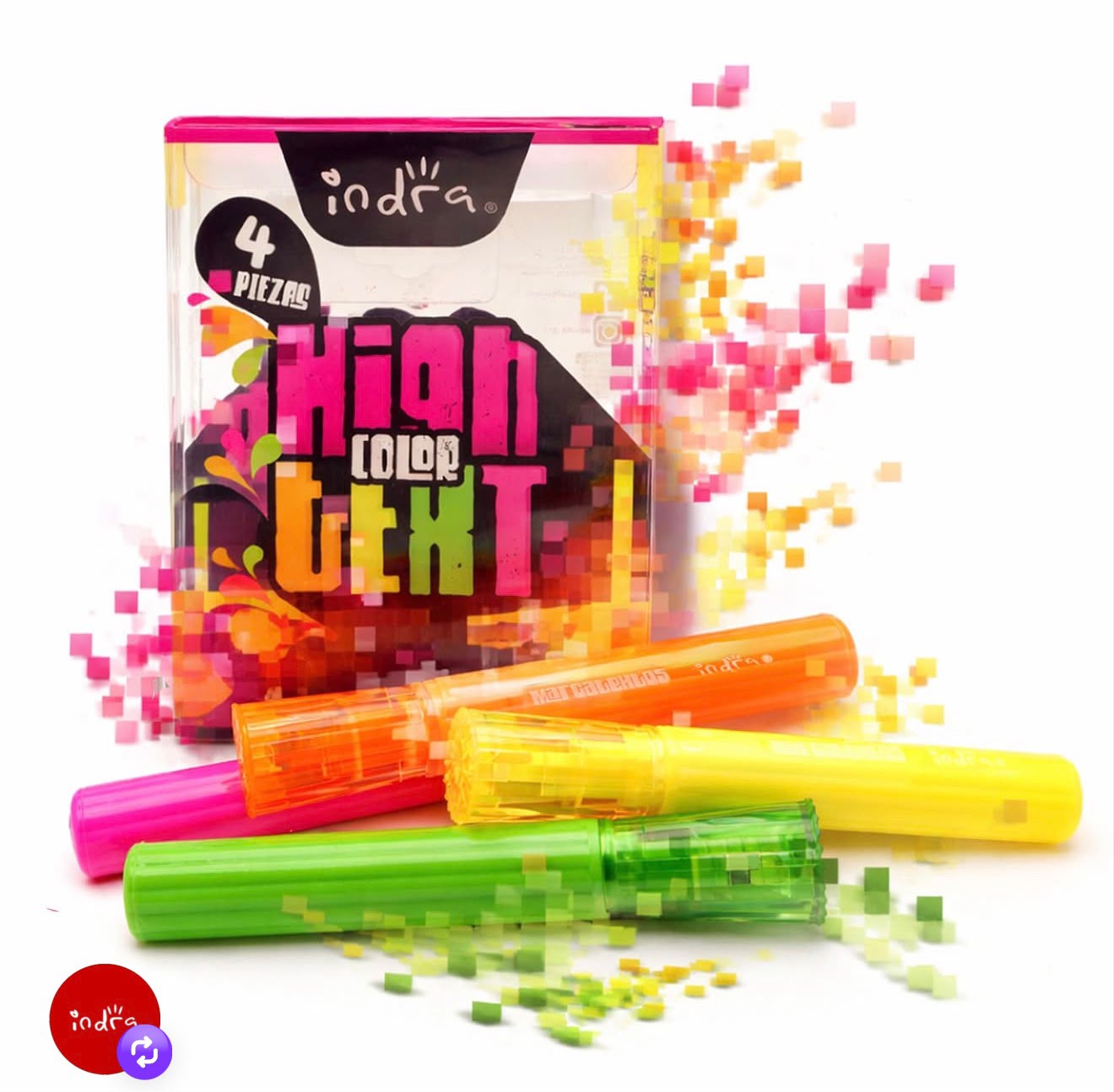 MARCATEXTOS FLUORESCENTES 4PZAS IND-1254