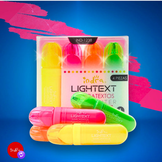 MARCATEXTOS FLUORESCENTES 4PZAS IND-1238
