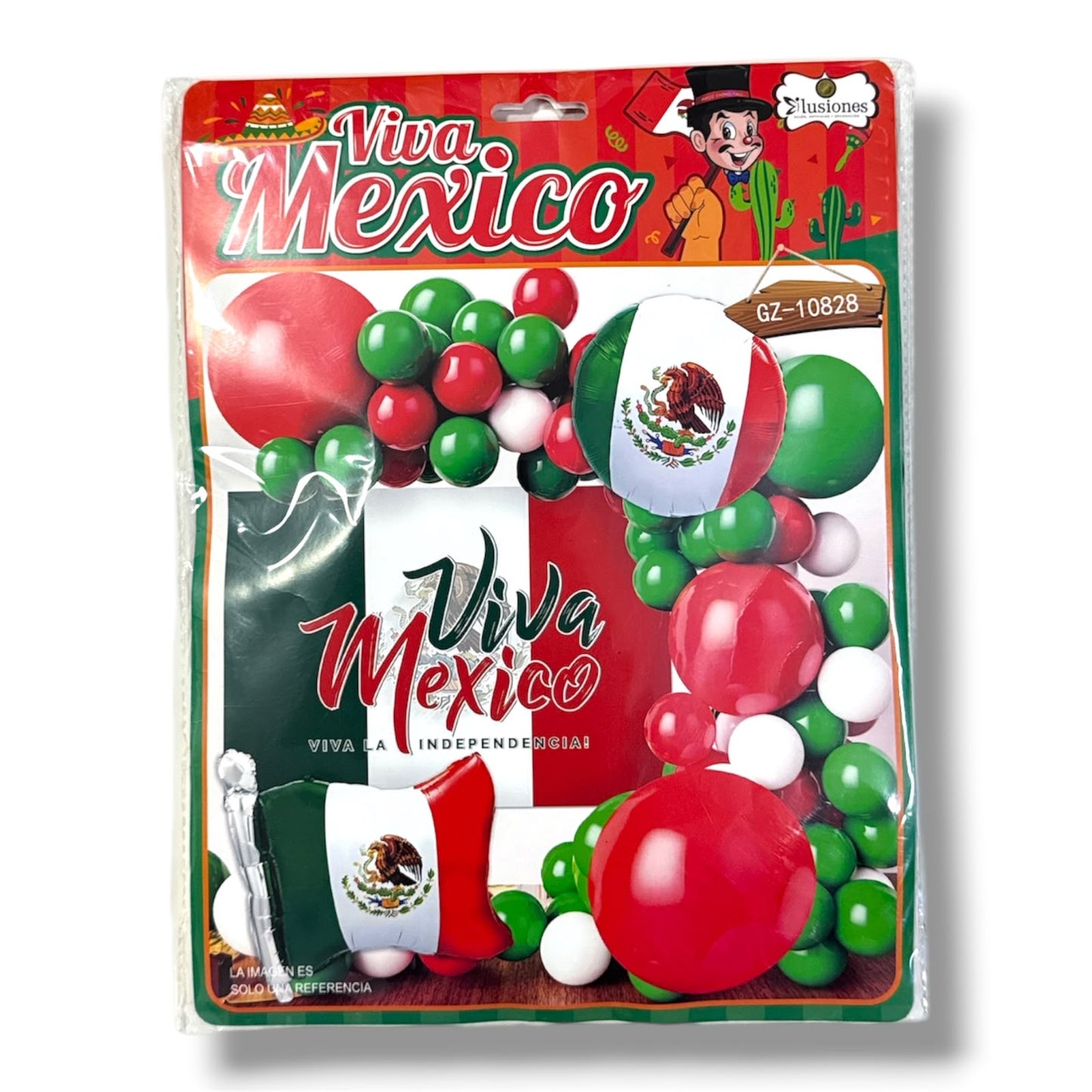 DECORACION CON GLOBOS 49 PZAS VIVA MEXICO GZ-10828 FIESTAS PATRIAS