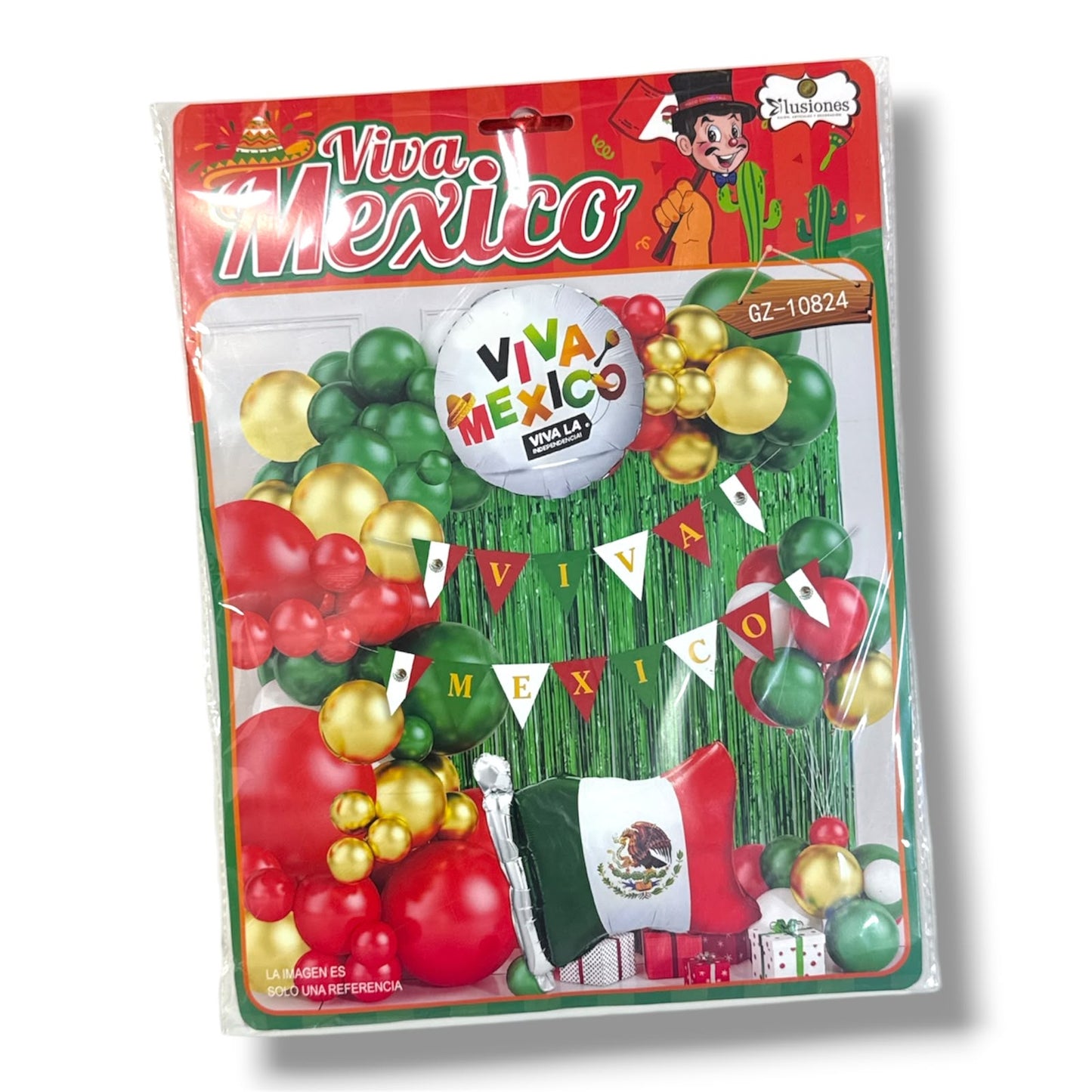 DECORACION CON GLOBOS 51 PZAS VIVA MEXICO GZ-10824 FIESTAS PATRIAS