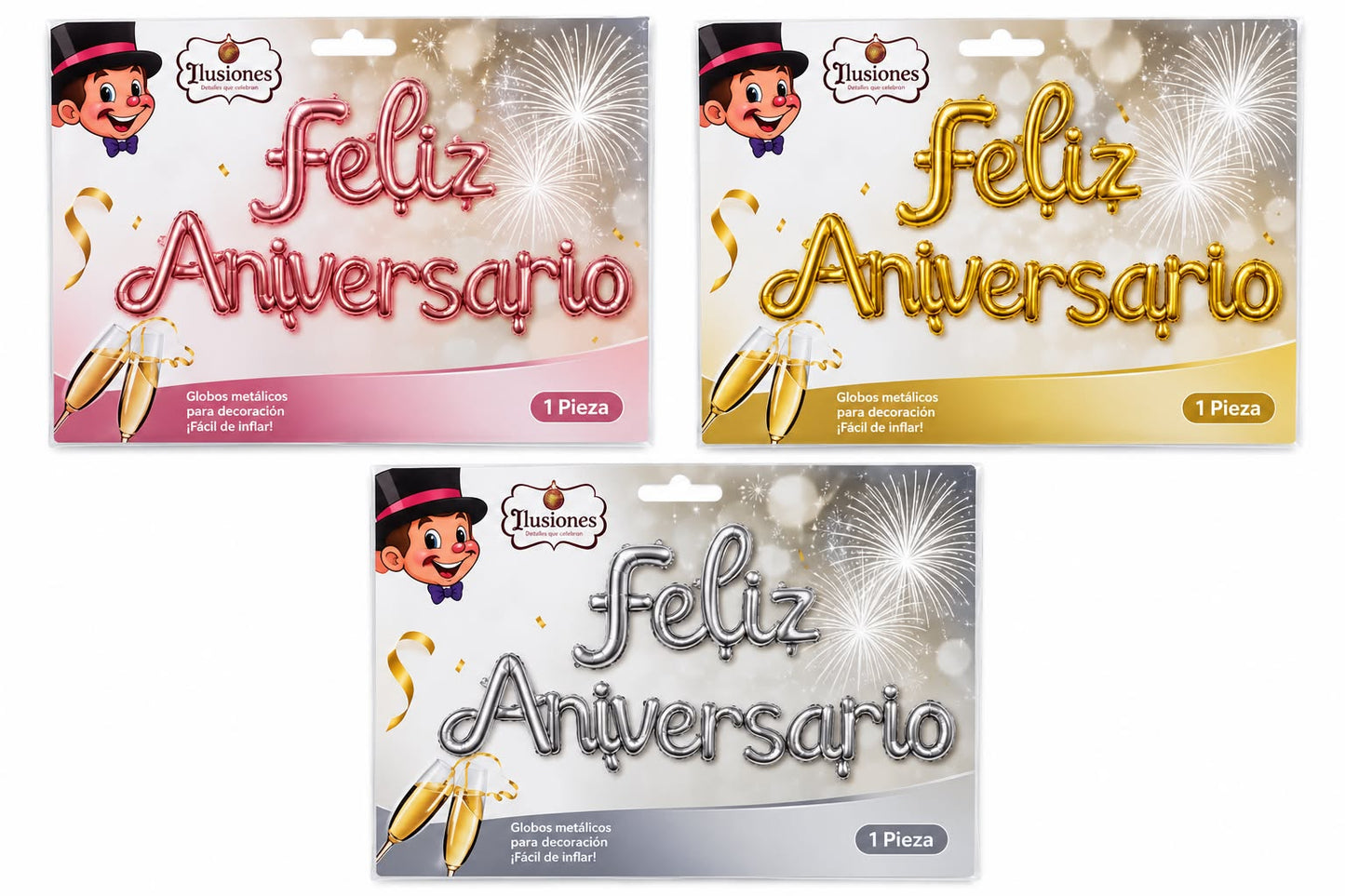 GLOBO FELIZ ANIVERSARIO 16 PZAS GZ-10396