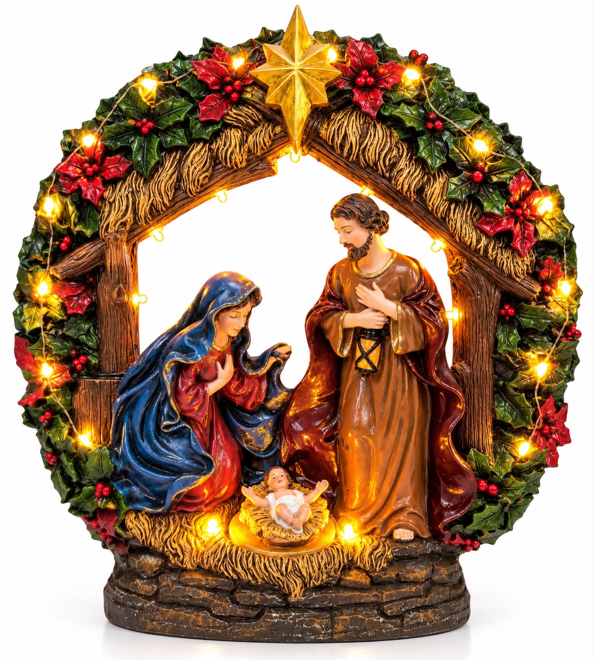 NACIMIENTO CORONA C/LUZ Y SONIDO GM1222-4G-28