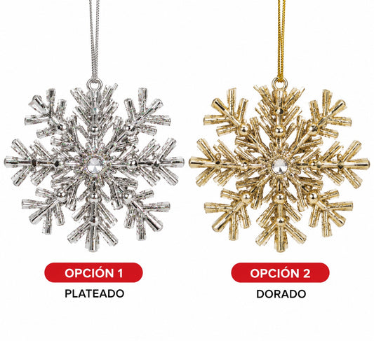 ADORNO NAVIDEÑO COPO DE NIEVE 10CM GM1304-2A-3