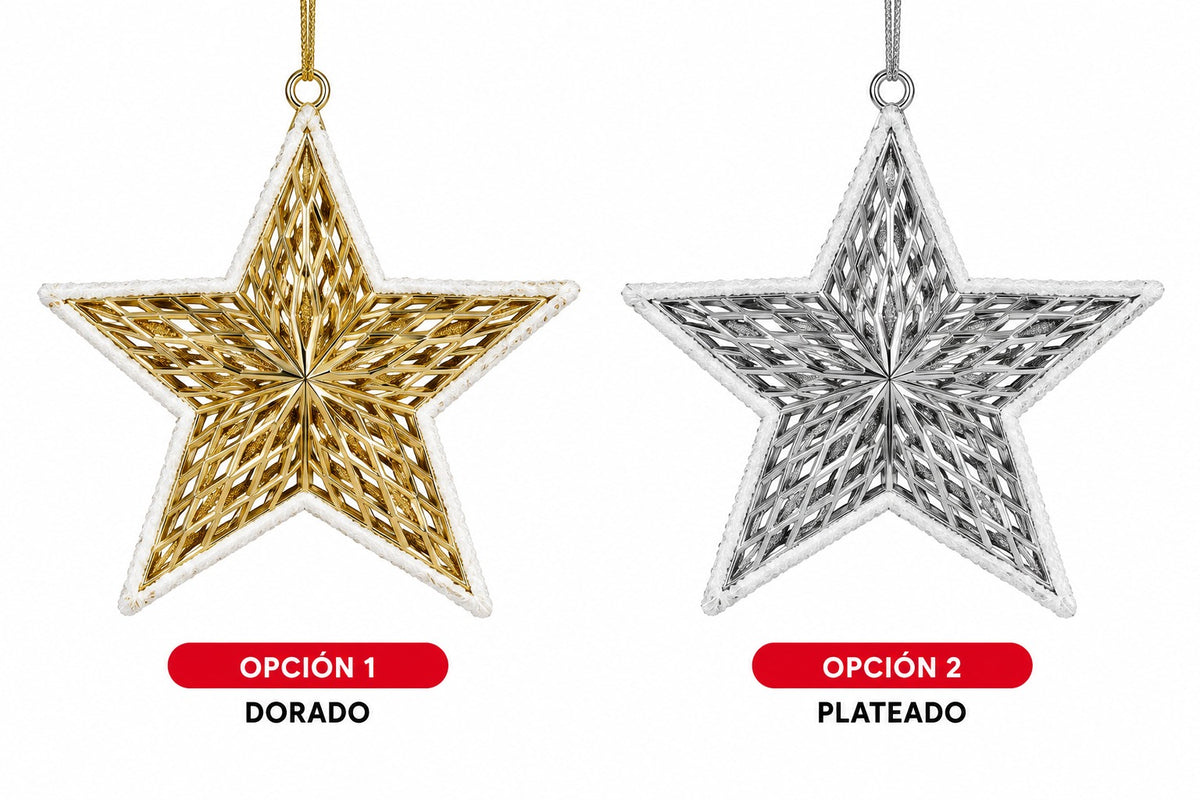 ADORNO NAVIDEÑO ESTRELLA 18CM GM1304-2A-18