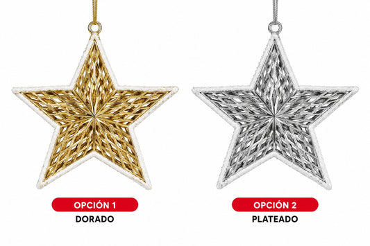 ADORNO NAVIDEÑO ESTRELLA 18CM GM1304-2A-18