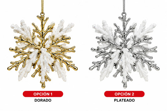 ADORNO NAVIDEÑO COPO DE NIEVE 14CM GM1304-2A-21