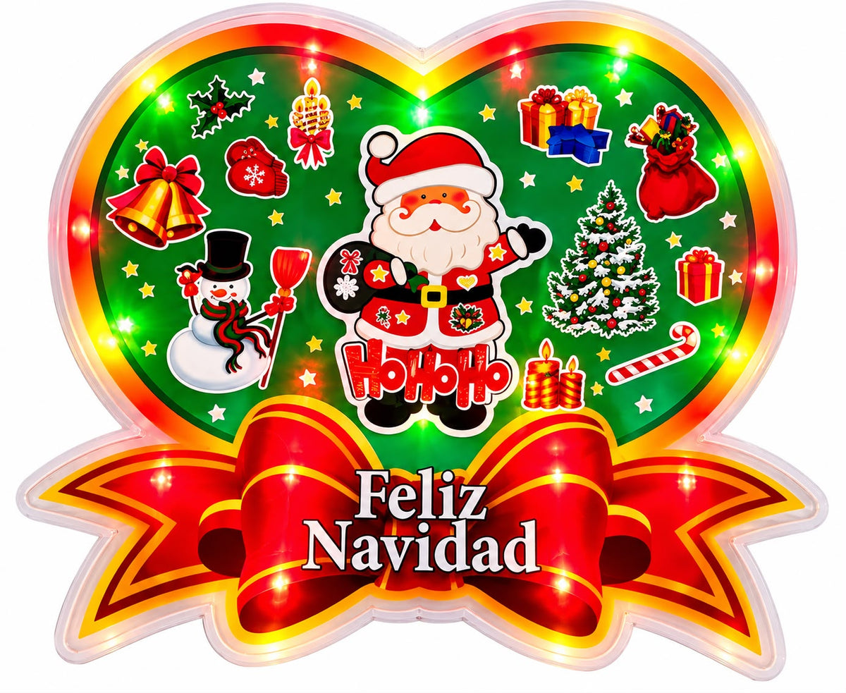 FIGURA DECO FELIZ NAVIDAD MULTICOLOR 28580 45x40CM