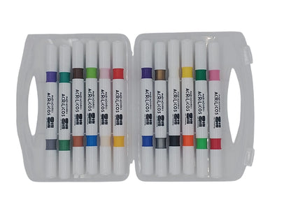 MARCADORES ACRILICOS DOBLE PUNTA 12 PZAS ZIN-0060