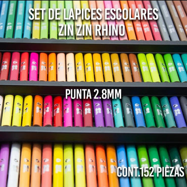 LAPICES DE COLORES RHINO COLOR 152 PZAS ZIN-0152