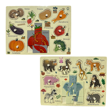 TABLERO DE ENCAJE Y ROMPECABEZAS FRUTAS-ANIMALES GM1326-1E-7