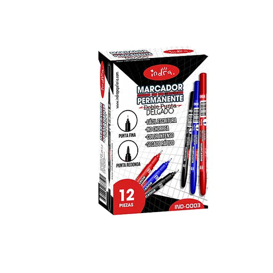 MARCADOR PERMANENTE DOBLE PUNTA IND-0003