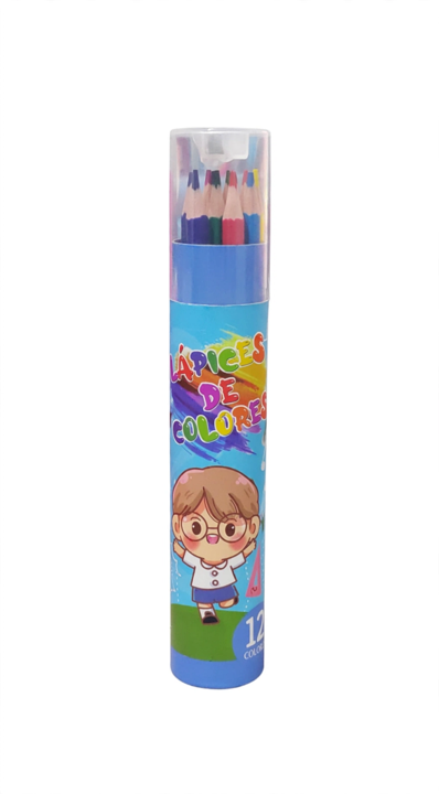 LAPICES DE COLOR C/SACAPUNTAS 12 PZAS B0001