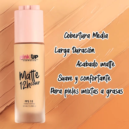 MAQUILLAJE LIQUIDO MATTE COVER 12H PINK UP