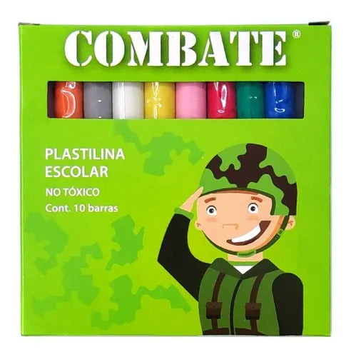 PLASTILINA COMBATE 10 BARRAS COLORIM