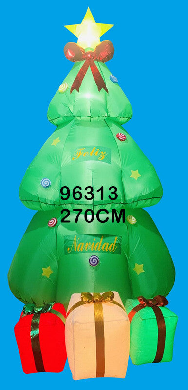 Inflable de Navidad árbol con caja de regalo de 270 cm JL96313