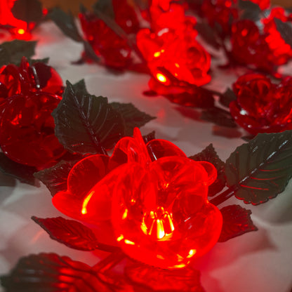 Serie de 24 luces leds en forma de rosas