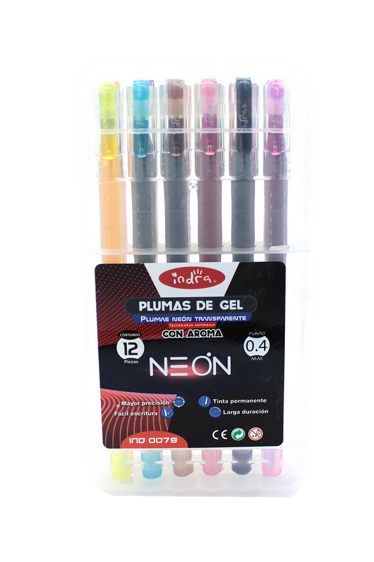 Estuche de plumas de gel neon con aroma IND-0078