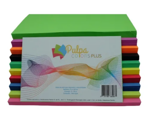 Paquete de hojas de colores Pulpa colors